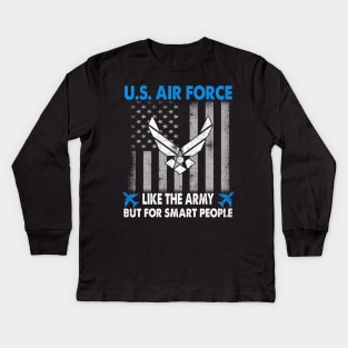 US Air Force Military Tee Proud Air Force Veteran Kids Long Sleeve T-Shirt